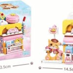 QMAN® K28006 Keeppley | készségfejlesztő építőjáték | 364 db építőkocka | Vörös macska Cukrászdája