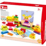 WANGE® - DUBIE 611 | készségfejlesztő  építőjáték készlet | Hangulat arcok 145 építőkocka + 8 kártya