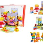 WANGE® - DUBIE 611 | készségfejlesztő  építőjáték készlet | Hangulat arcok 145 építőkocka + 8 kártya