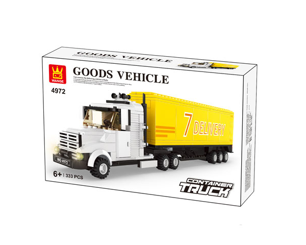 WANGE® 4972 | készségfejlesztő építőjáték | 333 db építőkocka | Csőrös kamion