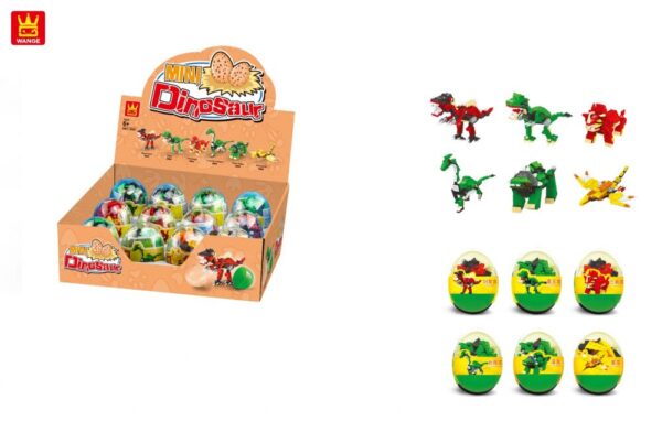 WANGE® 6801-6806 | készségfejlesztő építőjáték | 929 db építőkocka / szett| Dinoszaurusz tojás (2 db 6-os szett kínálóban)