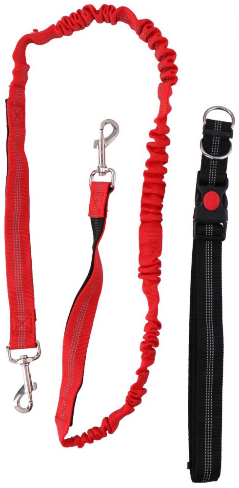 Rugalmas futó póráz övvel, 160-190 cm