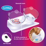 Gerinckimélő etetőtál cicáknak dupla, 2x350ml