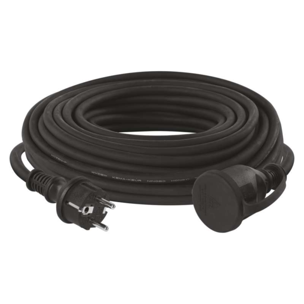 Emos lengőkábel 25 m / 1 aljzat / IP44 / fekete / gumi-neoprén / 250 V / 2,5 mm2