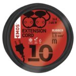 Emos hosszabbító 10 m / 2 aljzat / IP44 / fekete / gumi / 250 V / 1,5 mm2