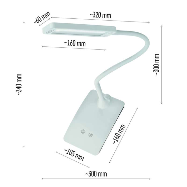 109327483_1538150201_E80-Z7599W.png Emos EDDY led asztali lámpa, fehér, dimmelhető, 360lm