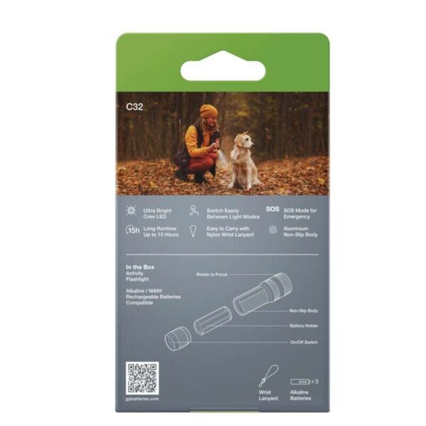 GP LED Zseblámpa C32 + 3× LR03