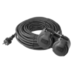 Emos hosszabbító 15 m / 2 aljzat / IP44 / fekete / gumi / 250 V / 1,5 mm2