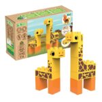 BiOBUDDi BB-0103 | készségfejlesztő bio építőjáték | Sztyeppe - 2 az 1-ben zsiráf vagy jávorszarvas