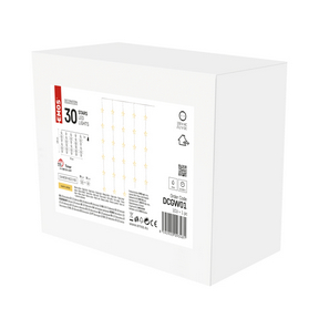 LED karácsonyi fényfüggöny – csillagok, 120x90 cm, beltéri, meleg fehér, időzítő