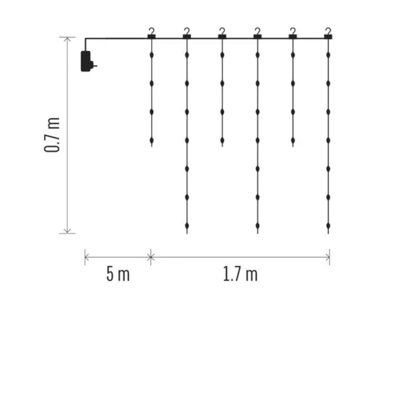 113946202_120699.png LED karácsonyi drop fényfüzér – jégcsapok, 1,7 m, kültéri és beltéri, meleg fehér, progr.