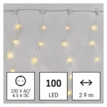 LED karácsonyi drop fényfüzér – jégcsapok, 2,9 m, kültéri és beltéri, meleg fehér, progr.