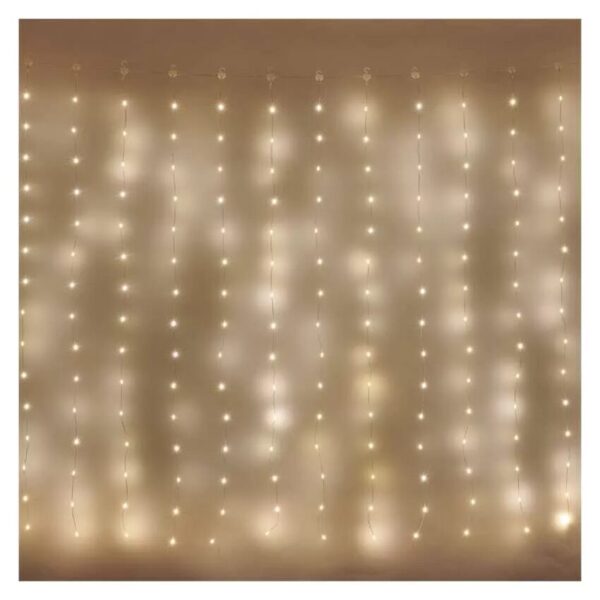 113946227_120645.jpg LED karácsonyi drop fényfüzér – fényfüggöny, 2,9x1,5 m, kültéri és beltéri, meleg fehér