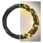 113946386_1550030004_E01-D3AW05.png LED karácsonyi nano fényfüzér, zöld, 15 m, kültéri és beltéri, meleg fehér, időzítő