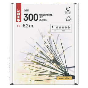 113946456_1550000059_E11-D3AW10.png LED fényfüzér – fürtök, nano, 5,2 m, beltéri, meleg fehér, időzítő