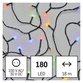 113946723_1550044003_E00-D4AM04.png LED karácsonyi fényfüzér, 18 m, kültéri és beltéri, többszínű, időzítő