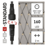 Standard LED sorolható karácsonyi füzér – háló, 1,5x2 m, kültéri, meleg fehér