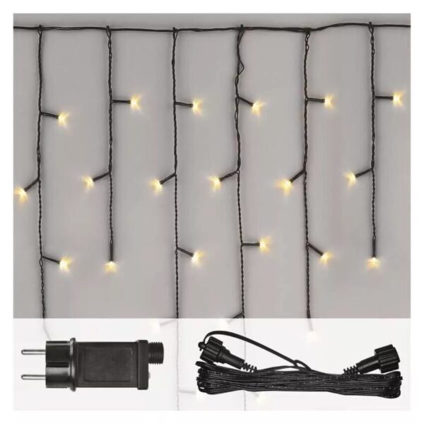 EMOS CNT Kezdő készlet – jégcsapok 2,5m 100LED IP44 12W, meleg fehér, időz.