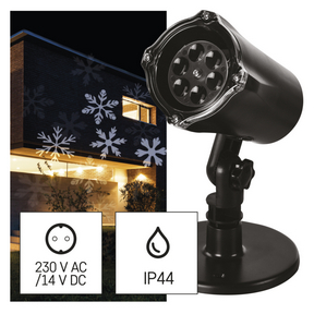 113947743_1550005006_E00-DCPC02.png LED karácsonyi dekoráció projektor – hópelyhek, kültéri és beltéri, fehér