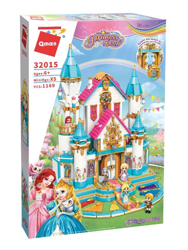 115667084_Qman-32015-lego-kompatibilis-epitojatek-hu.jpg QMAN® 32015 | készségfejlesztő építőjáték lányoknak | 1169 db építőkocka | Leah hercegnő hatalmas virágkastélya