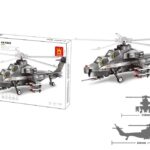 WANGE® 4002 | készségfejlesztő katonai építőjáték | 264 db építőkocka | Katonai helikopter