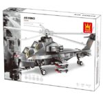 WANGE® 4002 | készségfejlesztő katonai építőjáték | 264 db építőkocka | Katonai helikopter