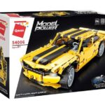 QMAN® 54006 | technic-kompatibilis távirányítós építőjáték | 501 db építőkocka | Sárga klasszikus sportautó (app + controller)