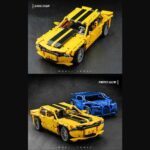 QMAN® 54006 | technic-kompatibilis távirányítós építőjáték | 501 db építőkocka | Sárga klasszikus sportautó (app + controller)