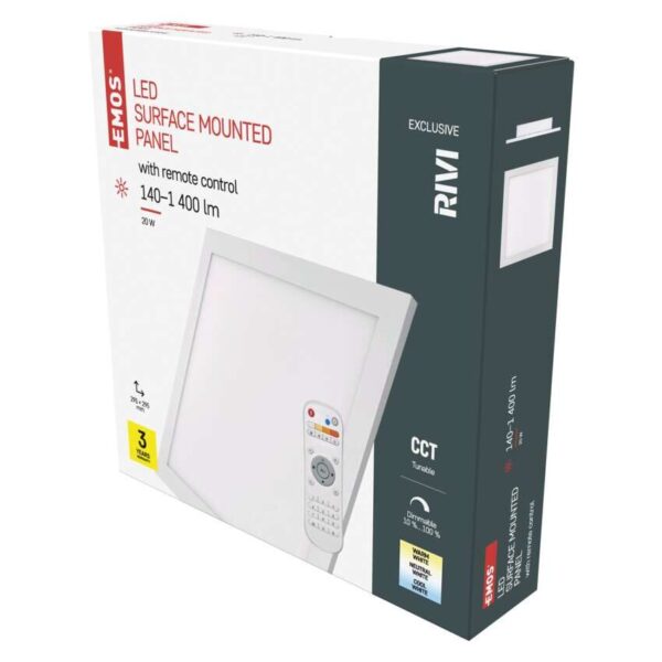 116982674_1544101800_E17-ZM5171.jpg EMOS LED mennyezeti panel RIVI 30x30, 20W, dimmelhető, állítható színhőmérséklet