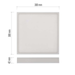 EMOS LED felületre szerelhető lámpatest NEXXO, négyzet, fehér, 28,5W, 2700 lm, természetes fehér, IP20/IP40