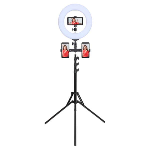 Sunpak Ultimate Vlogging Szett, lámpaállvány, telefonadapter, Boya mikrofon, stúdió körlámpa, fekete