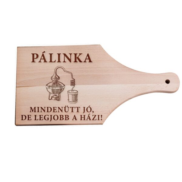 Pálinka No.3 egyedi vágódeszka - nyeles