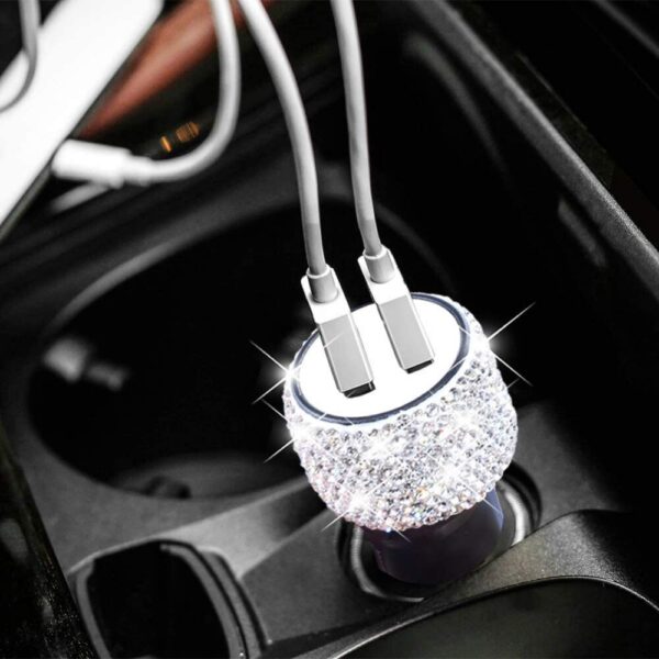 USB töltő kristályos női