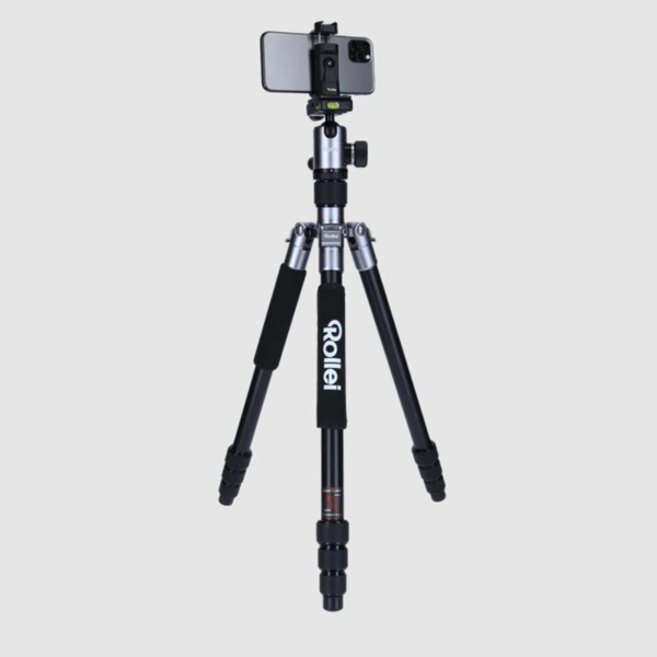 Rollei C5-i állvány + monopod + gömbfej + telefontartó adapter + táska, titánszürke
