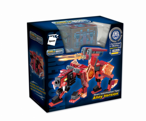 QMAN® 41221 | készségfejlesztő építőjáték | ÚJ: Csoda Kocka | Sugárvető kardfogú tigris