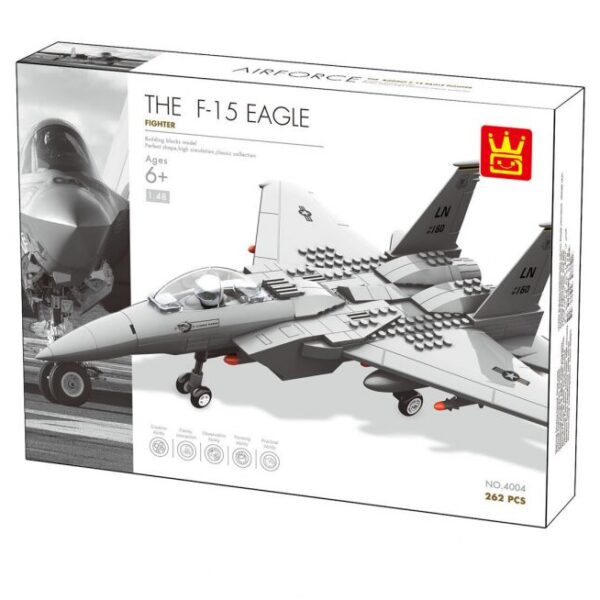 WANGE® 4004 | készségfejlesztő építőjáték | 270 db építőkocka | F-15 vadász repülőgép