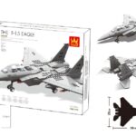 WANGE® 4004 | készségfejlesztő építőjáték | 270 db építőkocka | F-15 vadász repülőgép