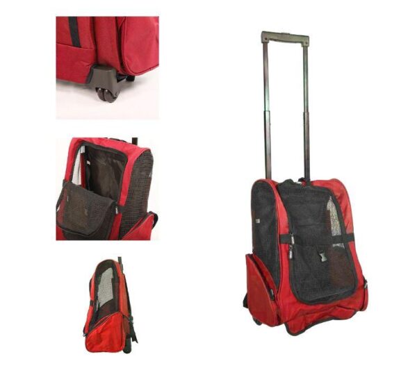 2 az 1-ben húzható kisállat hordozó, piros