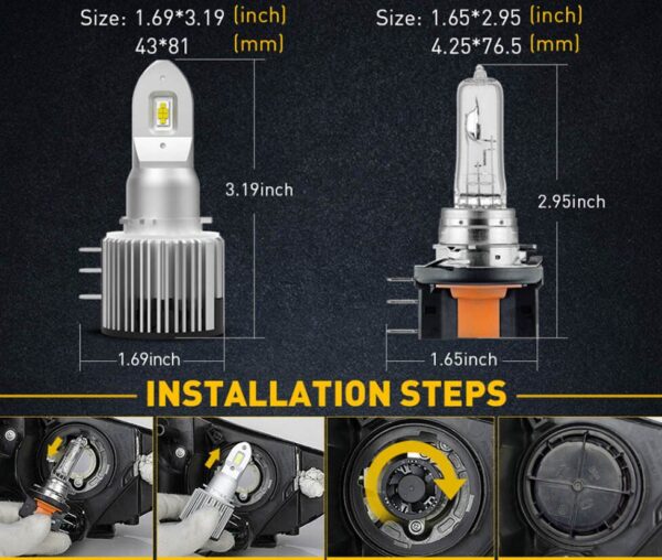 H15 Led izzó 2db